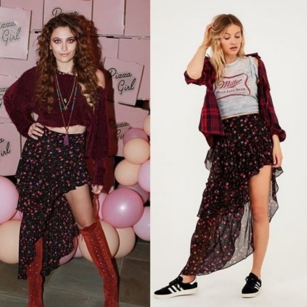 🔮7.20.23 FL&L sheer floral skirt, L